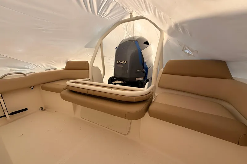 Slide: The Image of Interior of 2020 Scout 195 Sportfish boat with Yamaha 150 engine. - 9
