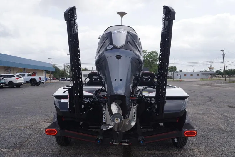 Slide: The Image of 2026 Skeeter FXR20 PRO boat rear view with dual Raptor anchors. - 14