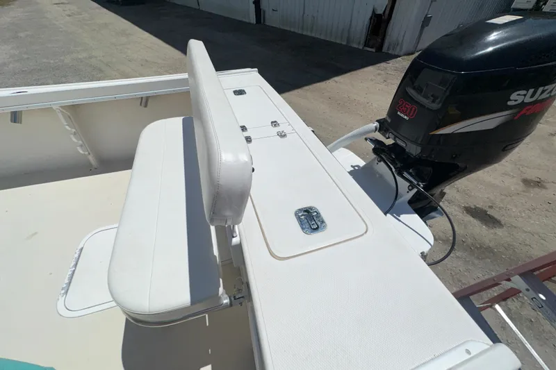 Slide: The Image of 2009 Steiger Craft 255 Miami boat with Suzuki 250 outboard motor, rear seating view. - 32