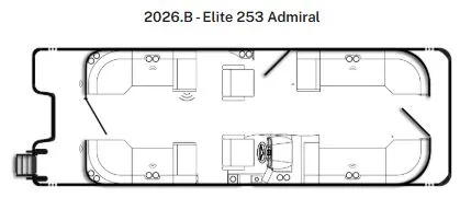 Slide: The Image of Bentley Pontoons Elite 350HP Admiral 253 Quad Lounge Tritoon 2026 - 42