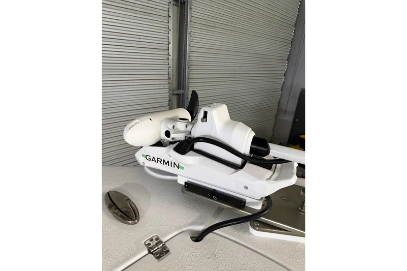 Slide: The Image of Garmin marine equipment on 2021 Yellowfin 36 Offshore boat, featuring advanced navigation technology. - 30