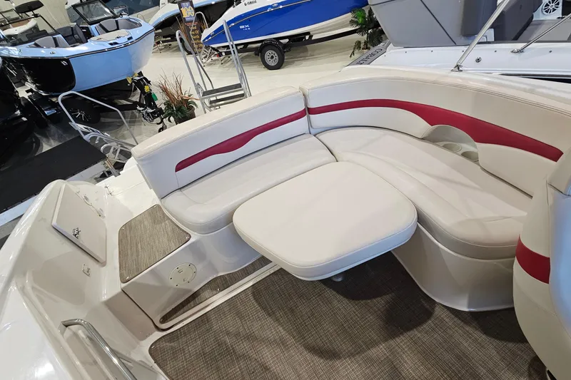 Slide: The Image of Interior of 2000 Chaparral 230 SSi boat with white and red seating. - 20