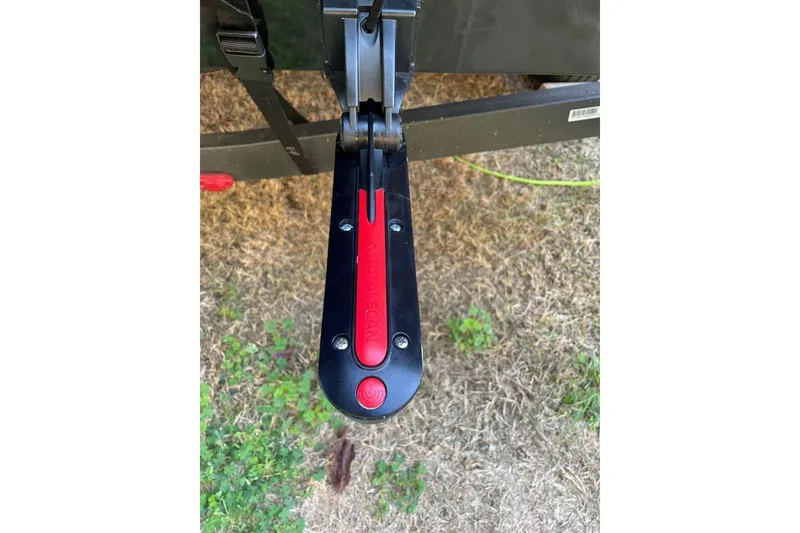 Slide: The Image of 2021 Ranger RT178 boat trailer with a red and black transom saver attachment. - 38