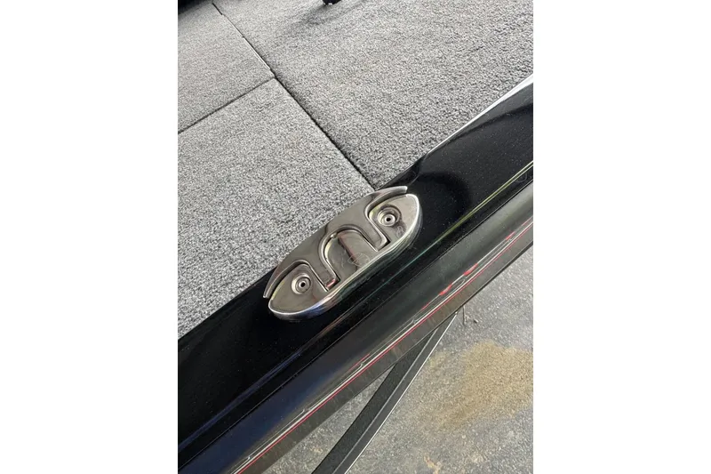 Slide: The Image of 2021 Ranger RT178 boat cleat on carpeted deck, close-up view. - 42