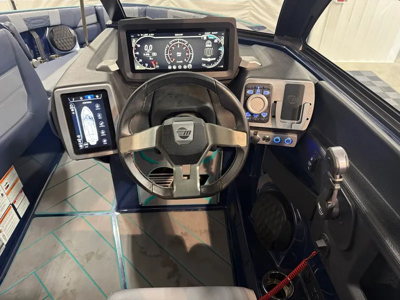 Slide: The Image of Interior of 2023 Malibu 26 LSV with modern dashboard. - 15