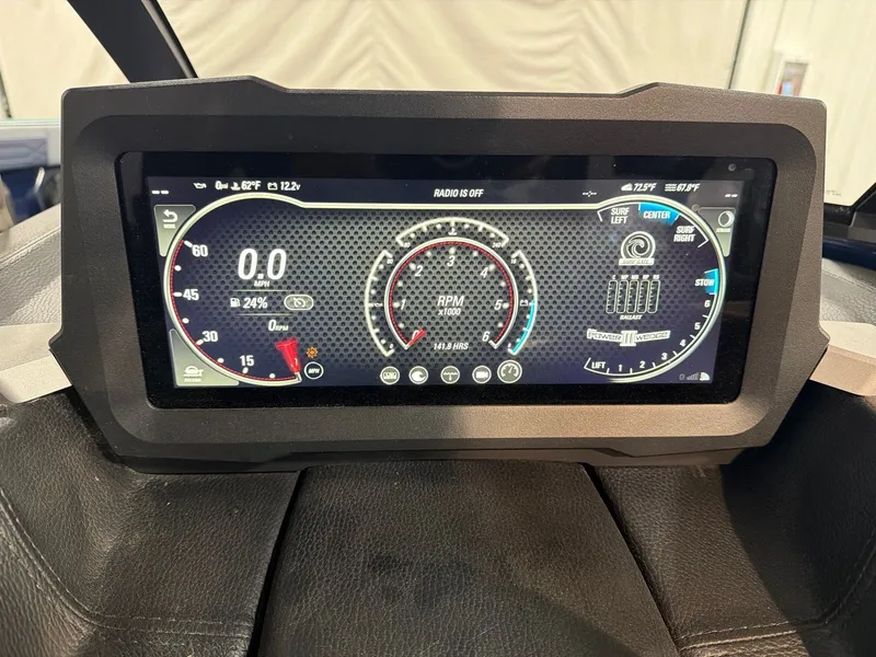 Slide: The Image of 2023 Malibu 26 LSV dashboard with digital display. - 17