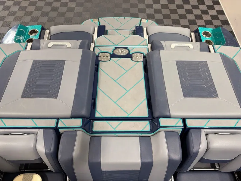 Slide: The Image of Interior of 2023 Malibu 26 LSV with stylish seating. - 19
