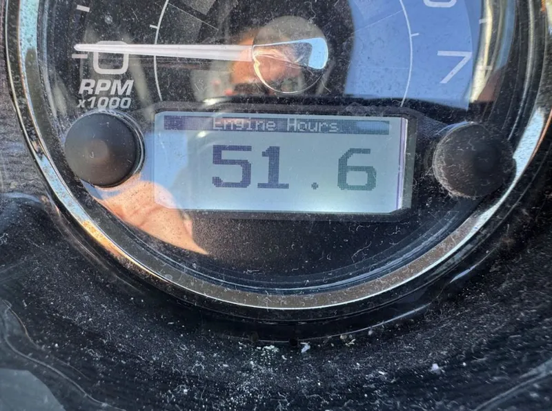 Slide: The Image of Monterey 278SS Super Sport 2024 engine hours display at 51.6 hours. - 9