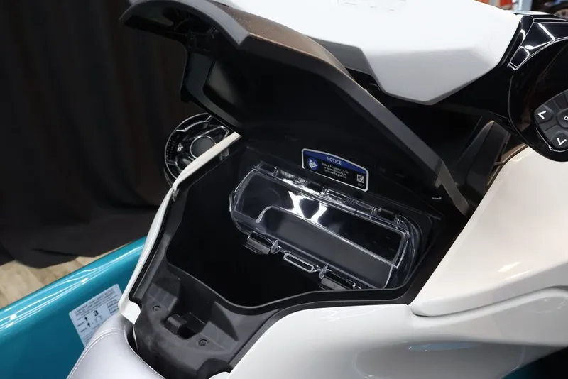Slide: The Image of Interior view of 2025 Sea-Doo GTI SE 130 storage compartment. - 11