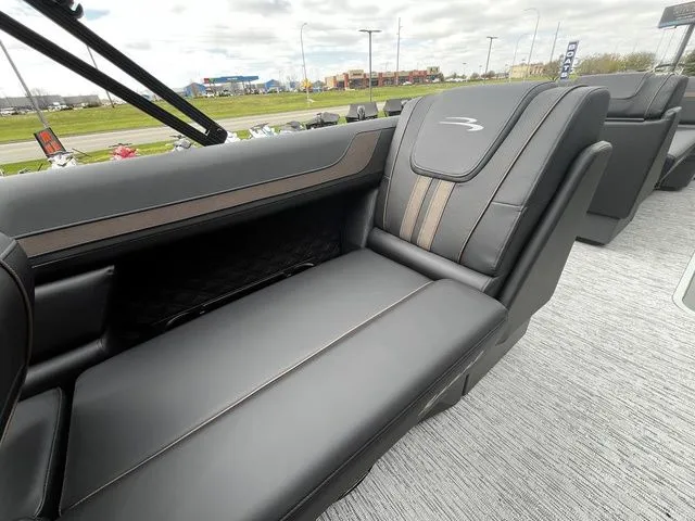 Slide: The Image of Luxurious seating in the 2026 Bennington 23SSB LUXE pontoon boat. - 11