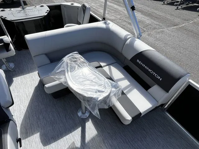 Slide: The Image of Interior of 2026 Bennington 22SFC S-One with gray seating. - 13