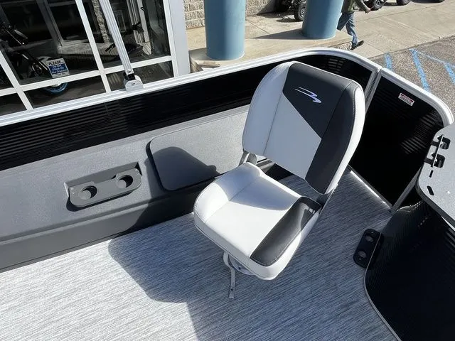 Slide: The Image of Interior of 2026 Bennington 22SFC S-One with seat and cup holder. - 9