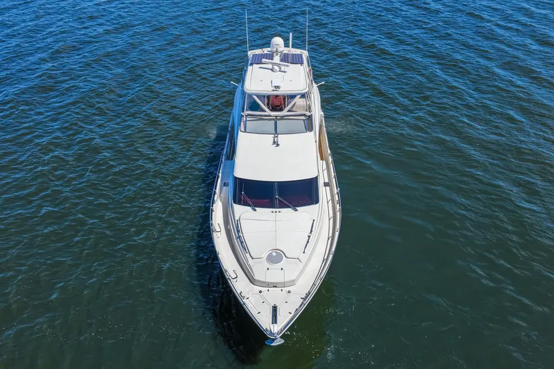 Slide: The Image of Aerial view of 2007 Marquis 59 Markham Edition yacht on open water. - 7