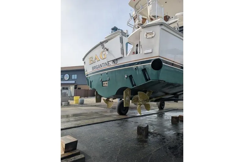 Slide: The Image of 2005 Egg Harbor 43 SportYacht on dry dock in Brigantine, NJ. - 9