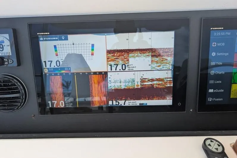 Slide: The Image of Close-up of a Furuno marine display on a 2005 Egg Harbor 43 SportYacht. - 90