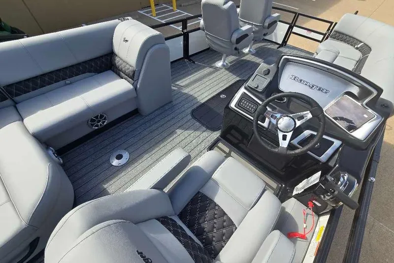 Slide: The Image of Luxurious seating in Ranger 223FC boat, model 2026. - 11