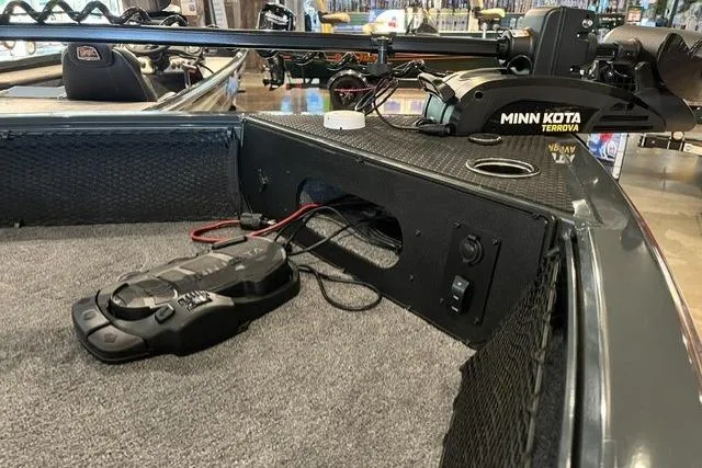 Slide: The Image of 2026 Ranger VS1782SC Angler boat with Minn Kota Terrova trolling motor and foot pedal. - 4