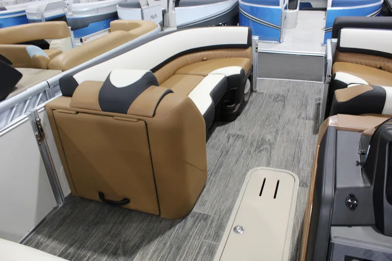 Slide: The Image of Luxurious interior of 2026 Avalon 2585 25 Catalina ENT pontoon boat with plush seating. - 4