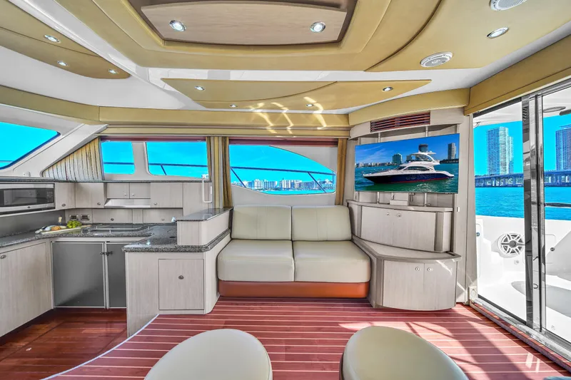 Slide: The Image of Luxurious interior of 2007 Sea Ray 52 Sedan Bridge yacht with modern amenities and scenic views. - 46