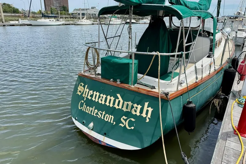 Slide: The Image of Soverel 37 sailboat "Shenandoah" docked in Charleston, SC, 1975 model. - 3
