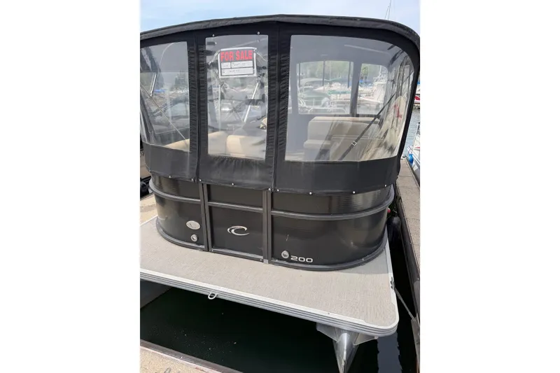 Slide: The Image of 2016 Crest I 200 L pontoon boat with canopy, for sale at marina. - 3