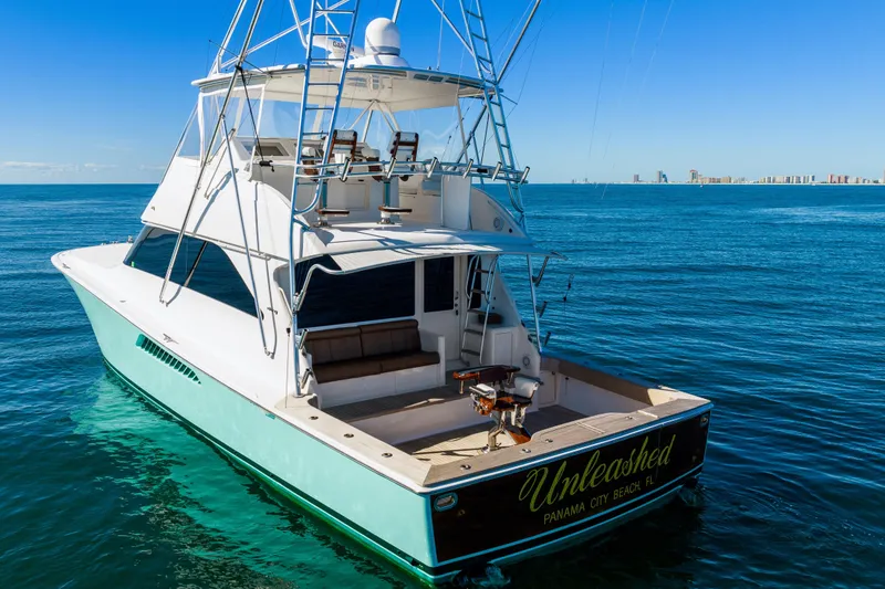 Slide: The Image of 2007 Viking 56 Convertible yacht on open sea near Panama City Beach, FL. - 3