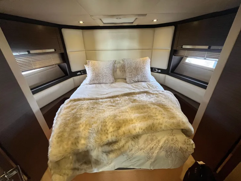 Slide: The Image of Luxurious bedroom interior of 2014 Azimut 55S yacht with plush bedding and modern design. - 24