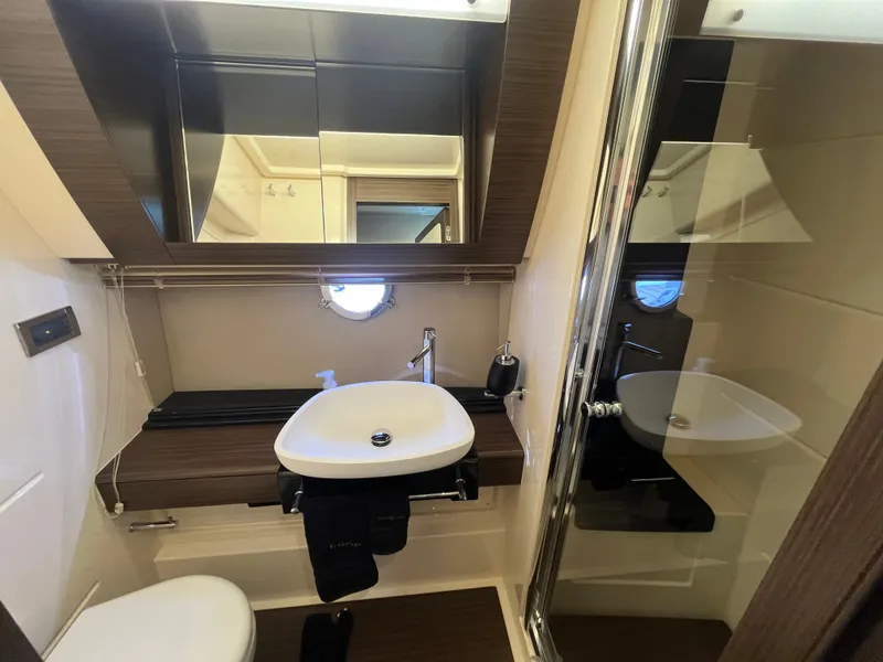 Slide: The Image of Luxurious bathroom interior of 2014 Azimut 55S yacht with modern fixtures and elegant design. - 33