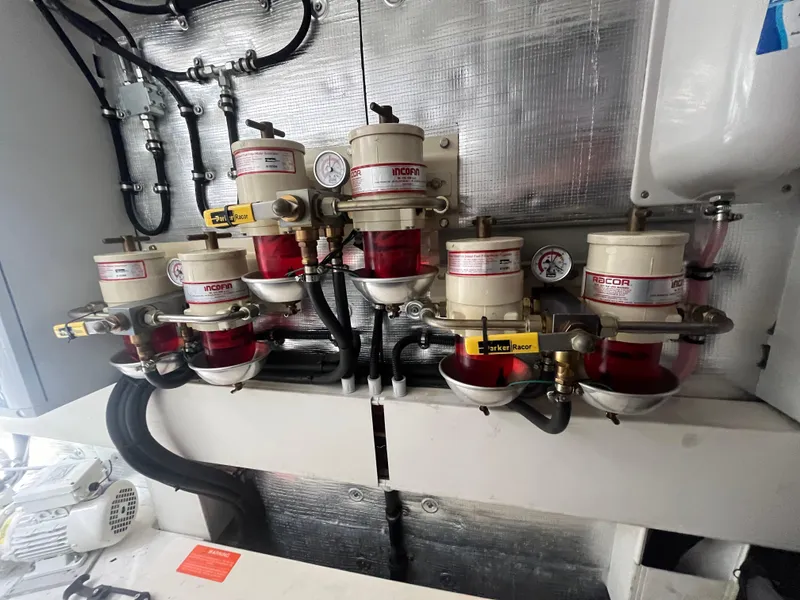 Slide: The Image of Engine room of 2014 Azimut 55S yacht with fuel filtration system. - 40