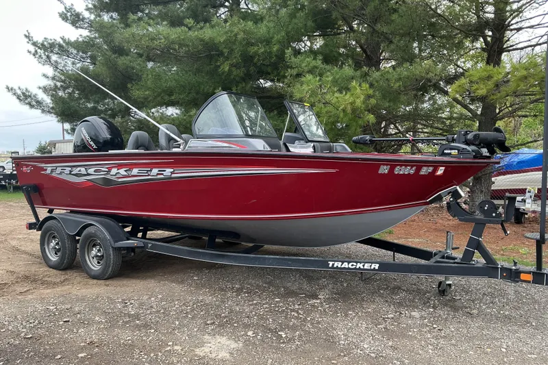 The Image of 2020 Tracker Targa V-18 WT boat on trailer, parked outdoors. - 1