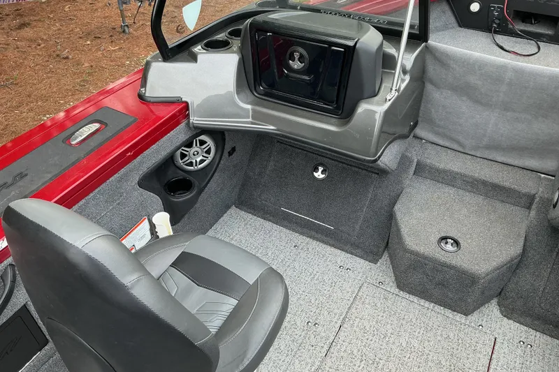 Slide: The Image of 2020 Tracker Targa V-18 WT boat interior with seating and storage compartments. - 10