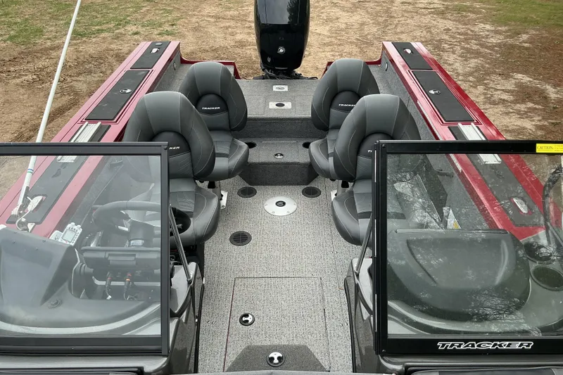 Slide: The Image of 2020 Tracker Targa V-18 WT boat interior with seating and windshield. - 6