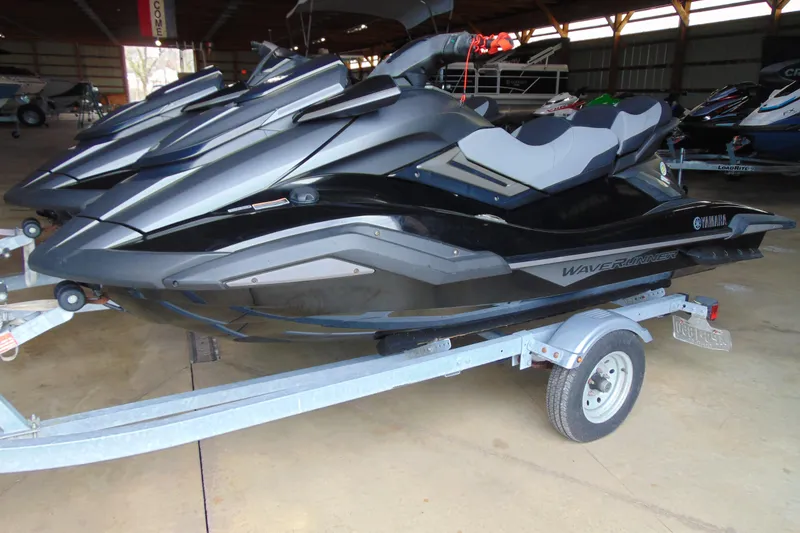The Image of 2021 Yamaha WaveRunner FX Cruiser SVHO on trailer in storage facility. - 1