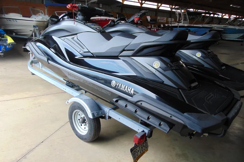 Slide: The Image of 2021 Yamaha WaveRunner FX Cruiser SVHO on trailer in storage facility. - 4