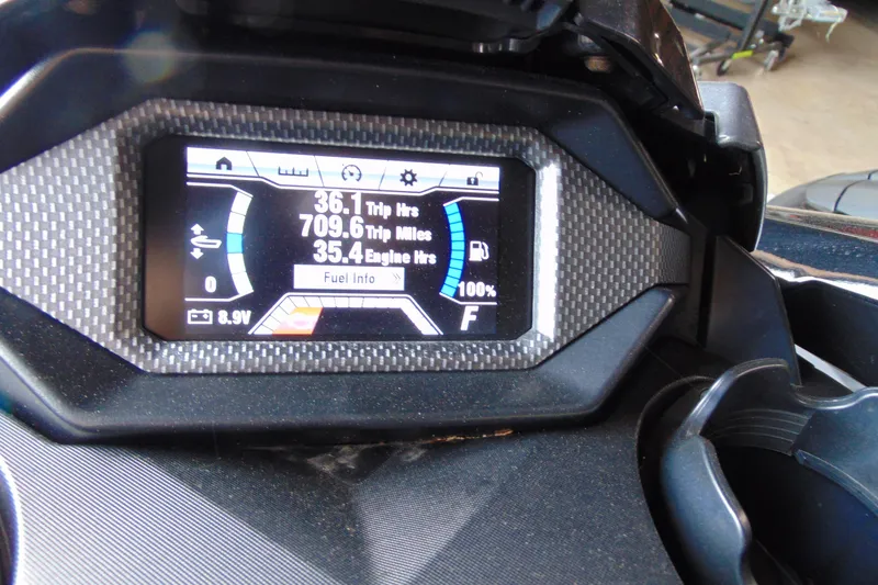 Slide: The Image of Dashboard of 2021 Yamaha WaveRunner FX Cruiser SVHO showing trip and engine hours. - 8
