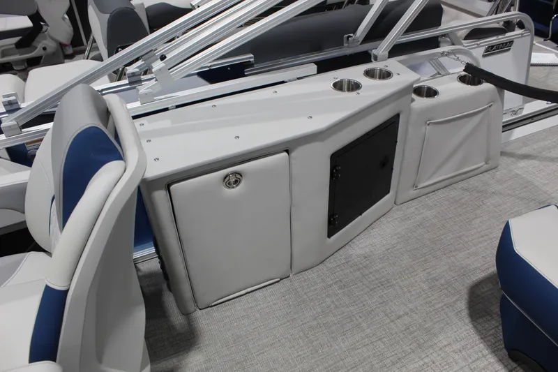 Slide: The Image of Interior of 2026 Avalon 2185 25 LSZ CRB boat with seating and storage compartments. - 4