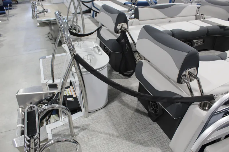 Slide: The Image of 2026 Avalon 2385 25 LSZ QLS boat interior with sleek seating and modern design. - 4