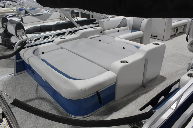 Slide: The Image of Luxurious seating on 2026 Avalon 2385 25 Venture 85 VRB pontoon boat. - 8