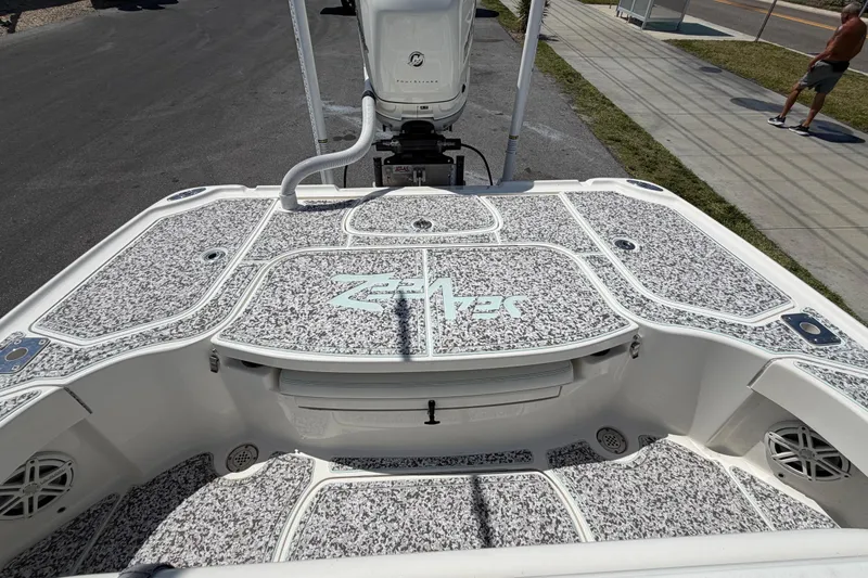 Slide: The Image of 2019 Sea Vee 270Z boat deck with custom non-slip flooring and motor. - 12