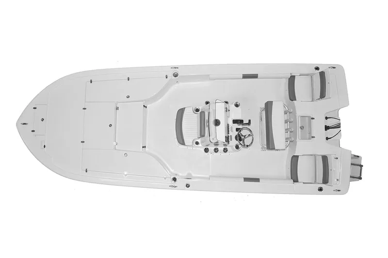 Slide: The Image of Manufacturer Provided Image: 2025 Sea Born FX22 Bay boat, top view, showcasing deck layout and seating arrangement. - 12