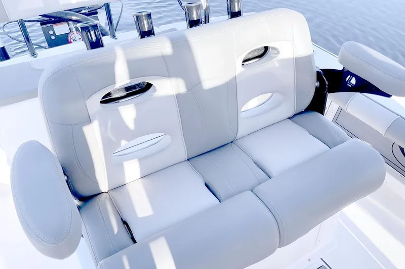 Slide: The Image of Manufacturer Provided Image: 2025 Sea Born FX25 Bay boat seating with armrests, featuring modern design and comfort. - 6