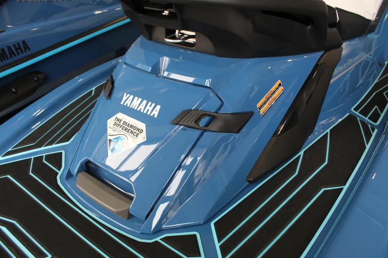 Slide: The Image of 2026 Yamaha WaveRunner FX HO in blue with sleek design and branding details. - 2
