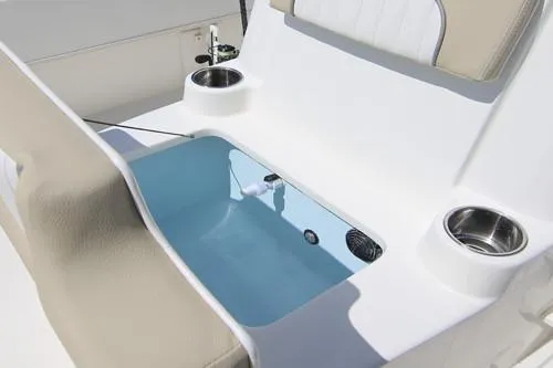 Slide: The Image of Manufacturer Provided Image: Sundance B20CCR 2025 boat interior with livewell and cup holders. - 12