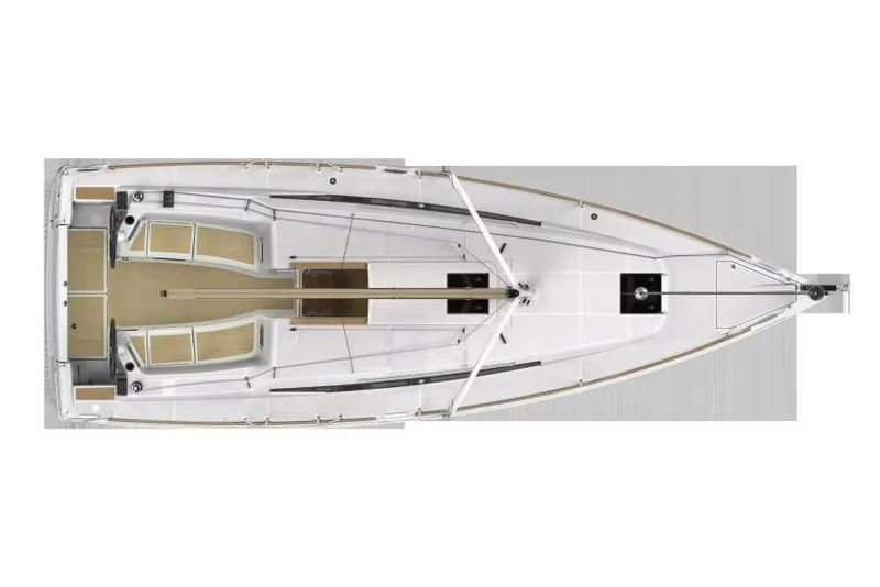 Slide: The Image of Manufacturer Provided Image: Top view of 2019 Jeanneau Sun Odyssey 349 sailboat deck layout. - 10
