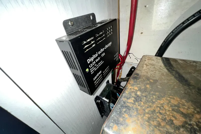 Slide: The Image of Digital echo-charge device in a 1983 Westsail 42 Center Cockpit boat's electrical system. - 68