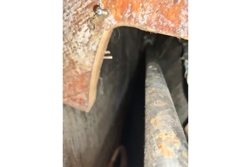 Slide: The Image of Close-up of the interior structure of a 1983 Westsail 42 Center Cockpit sailboat. - 69
