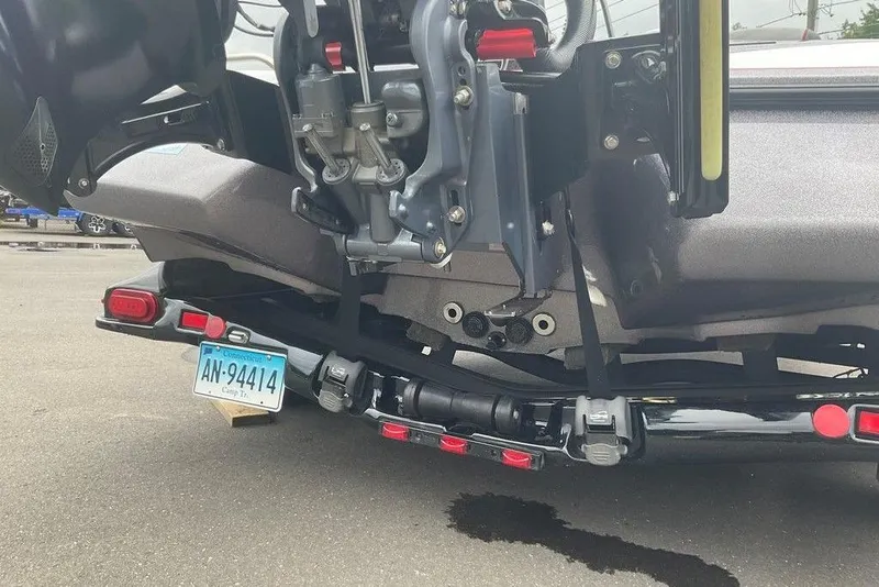 Slide: The Image of 2017 Skeeter FX21 LE boat trailer with Connecticut license plate, rear view. - 7