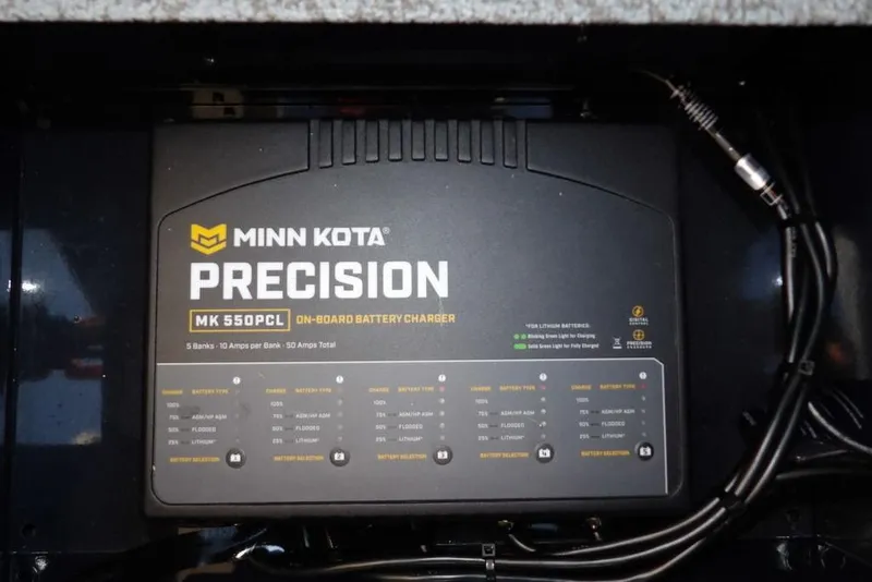 Slide: The Image of Minn Kota Precision MK 550PCL on-board battery charger in Lund 2075 Pro-V Bass XS. - 62