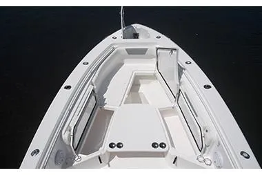 Slide: The Image of Manufacturer Provided Image: 2018 Everglades 355 Center Console boat, spacious bow seating area. - 9