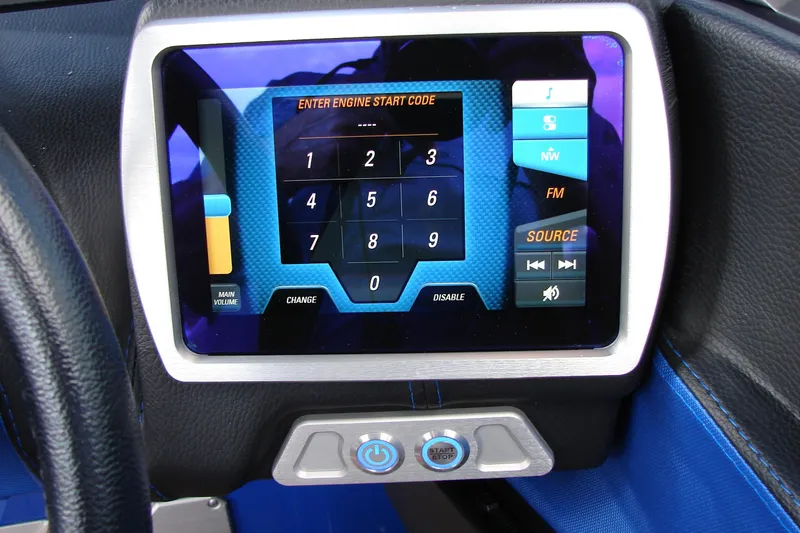 Slide: The Image of Touchscreen control panel in a 2017 Malibu Wakesetter 24 MXZ boat dashboard. - 30